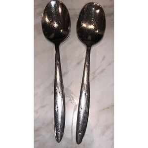Star Crest by Wallace 2 Stainless Steel flatware Spoons